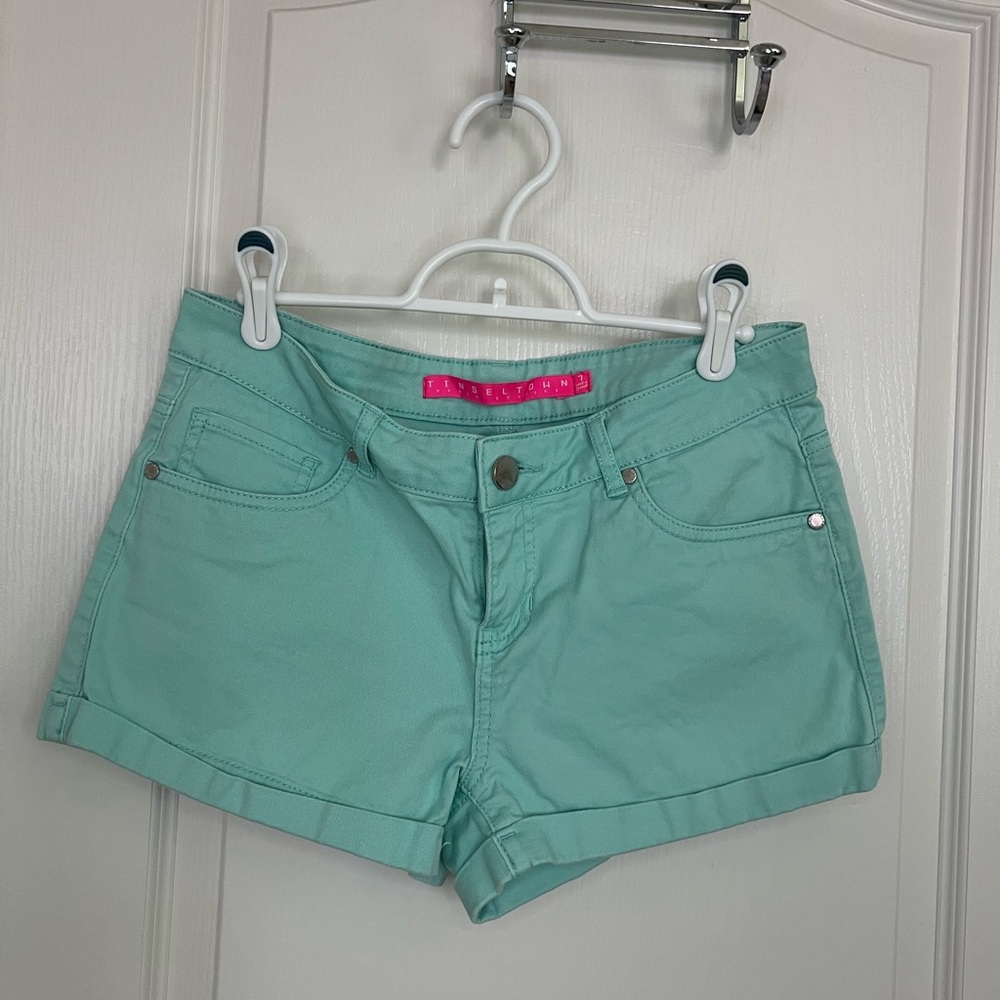 Tinseltown Mint Green Jean Shorts